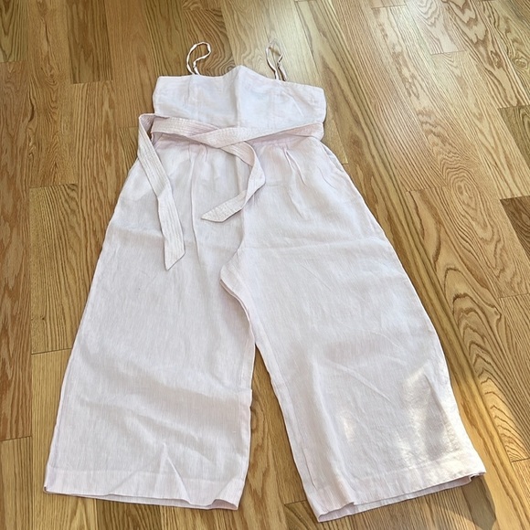 J.Crew SZ 12, spaghetti straps striped jumpsuit in beauchamps linen. - Picture 5 of 13
